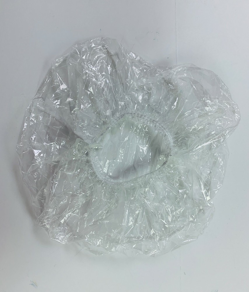 100 PCS Disposable Plastic Cap Protector, Shower Hair Cap Elastic Clear, US SHIP