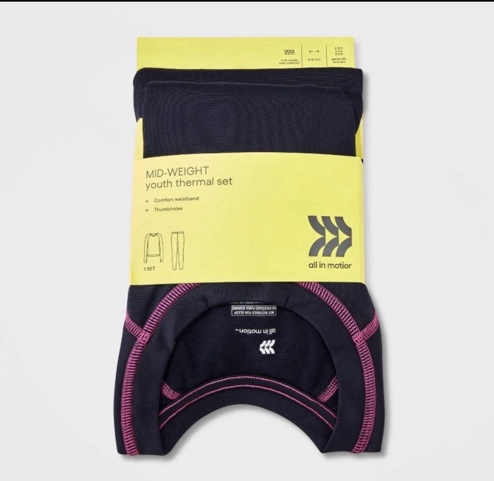 Fall In Motion Midweight Youth Thermal Set Black Small