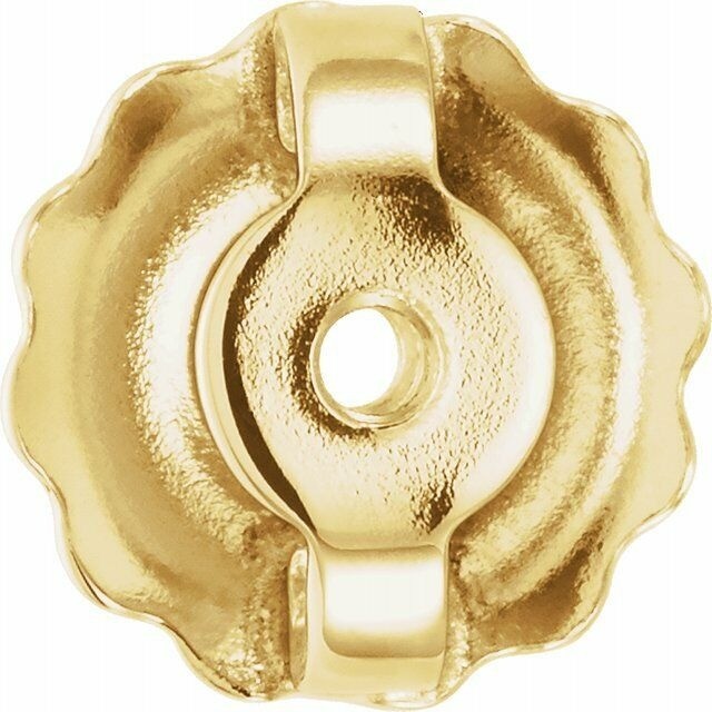 10K Yellow Gold Threaded Earring Back With 6.4mm Pad