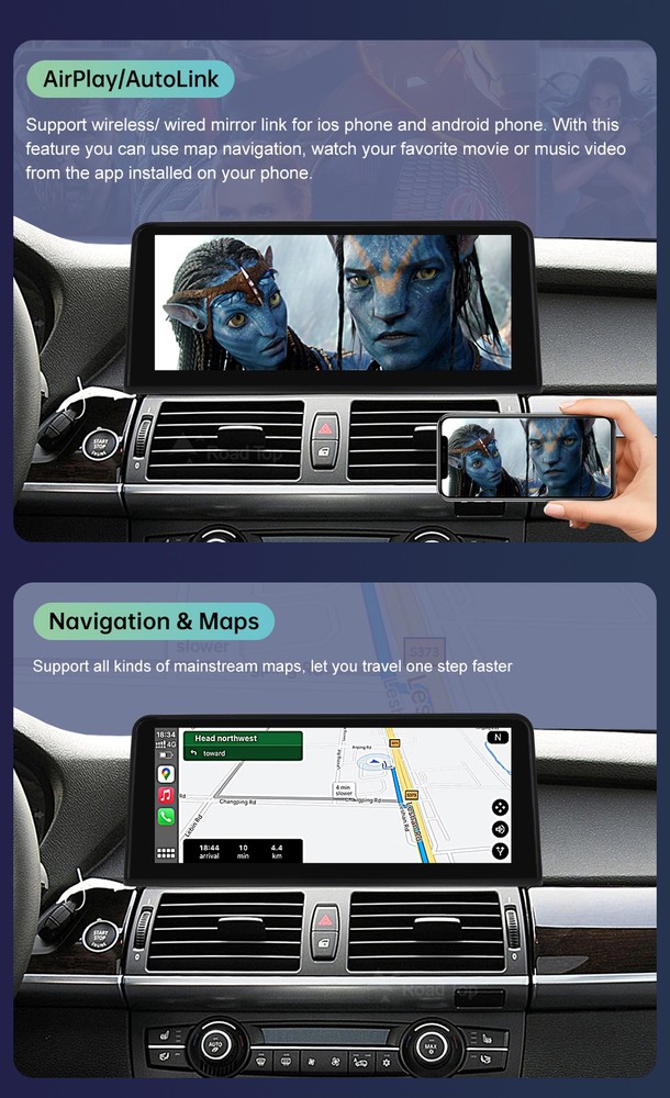 12.3" Wireless Carplay/Android Screen Multimedia For BMW X5 X6 E70 E71 2009-2013