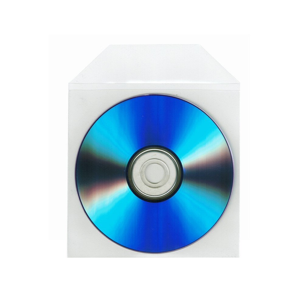 200 CD DVD CPP Clear Plastic Sleeve Bag Envelope with Flap, 100 micron