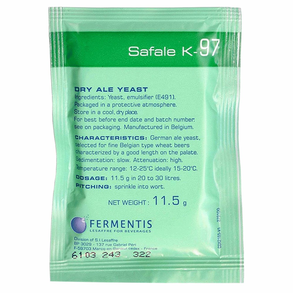 Safale K-97 Ale Yeast, 11.5g