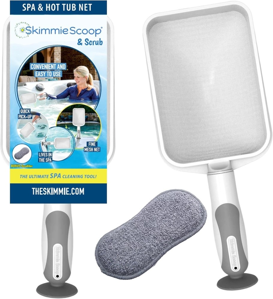 Compact Fine Mesh Pool Skimmer - Efficient Spa Cleaning Tool with Suction Cup