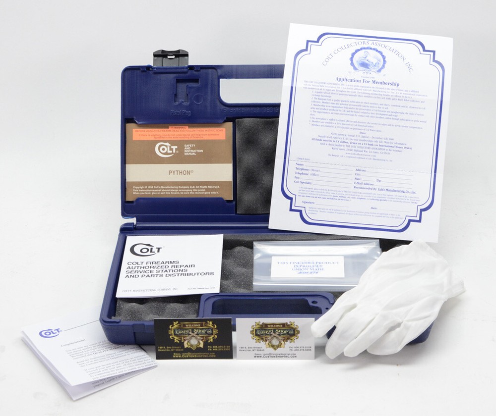 Colt Python Box, OEM Case 1993 Manual, And More!