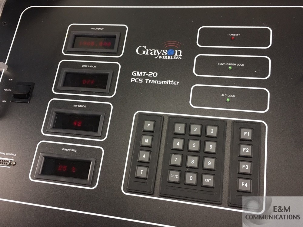GMT-20 GRAYSON WIRELESS PCS TRANSMITTER WITH AC & DC POWER CORD HARD CASE DOC