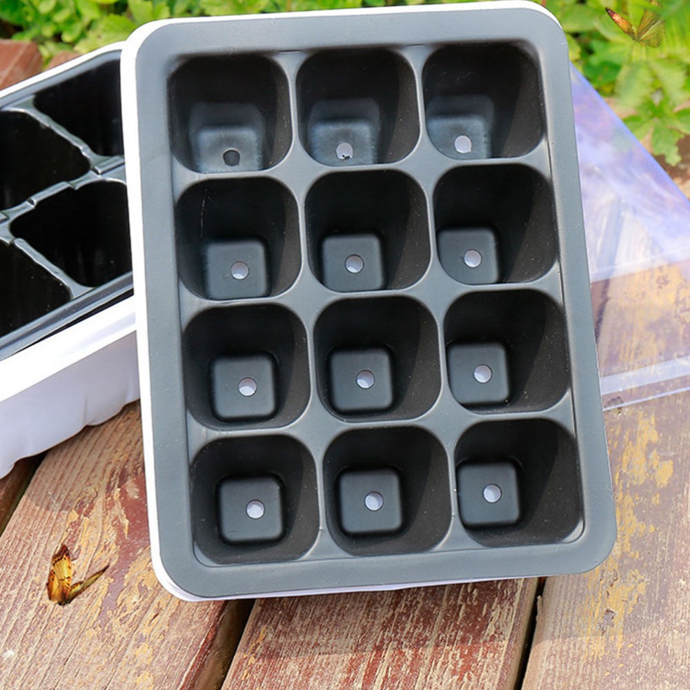6 Pcs Plastic Plant Starter Trays Boxes for Vegetable Germination Gardening