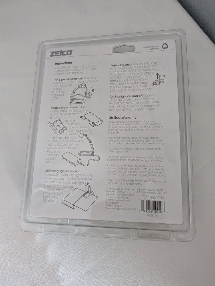 NEW Zelco Itty Bitty Book Light - Volume 2 - High-Tech Smaller Lighter Brighter