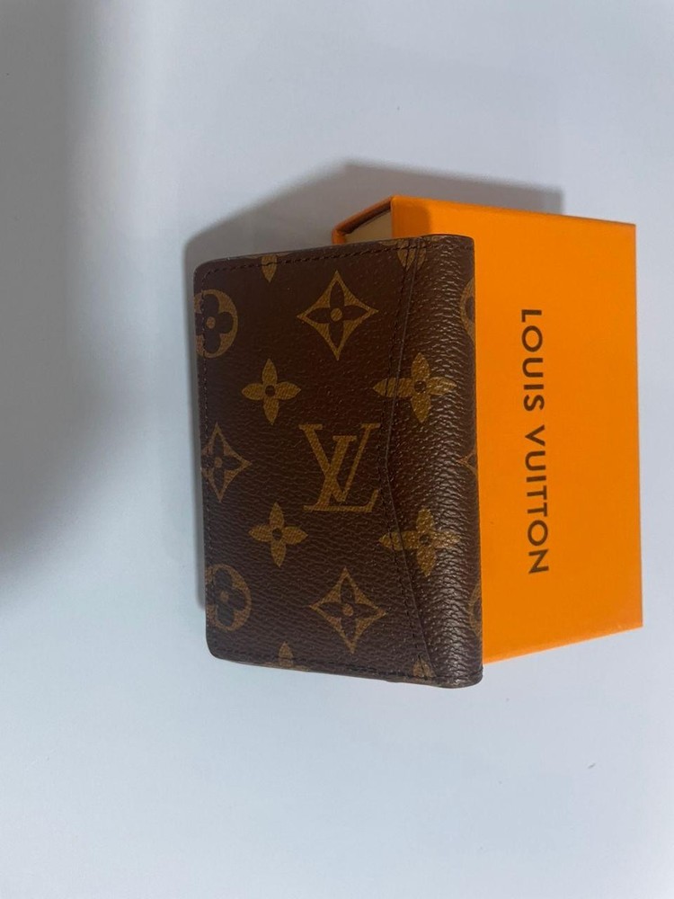 LV Louis Vuitton Pocket Organizer Monogram Eclipse Brown
