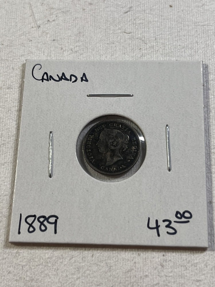 1889 Canada 5 Cents Small Silver Coin