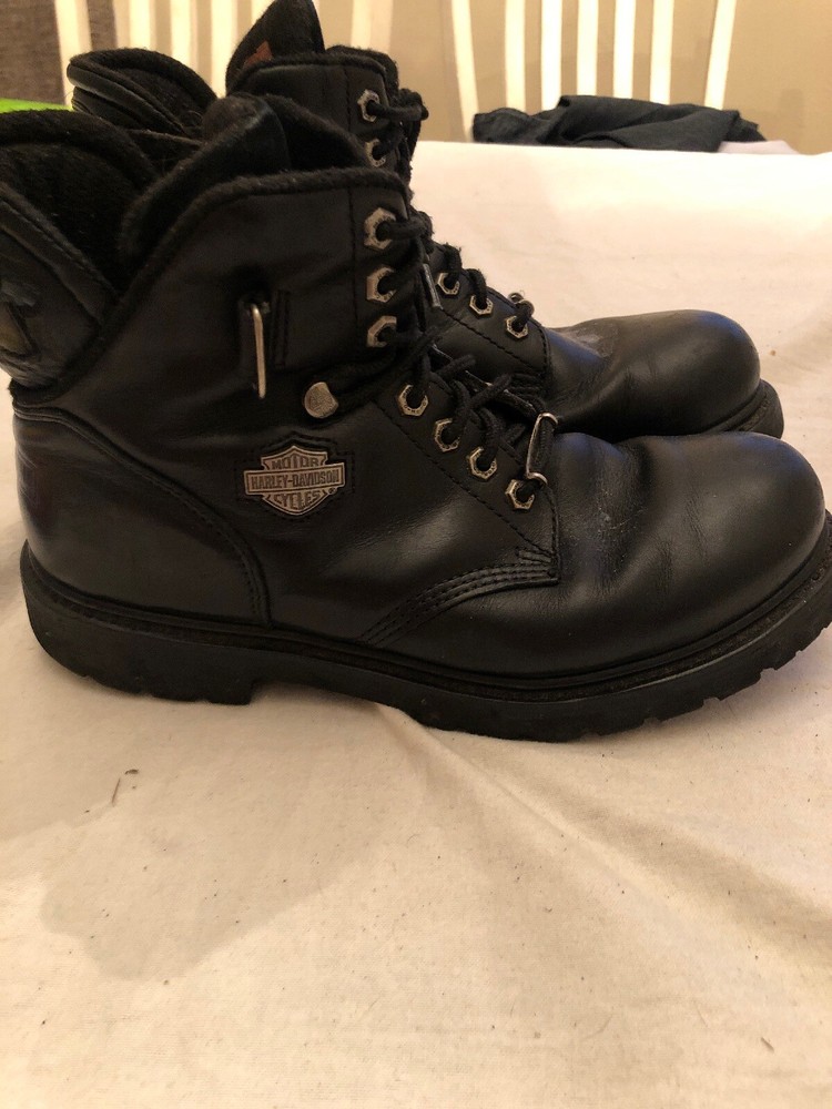 Harley Davidson Motorcycles Black Lace Up Boots Size 11