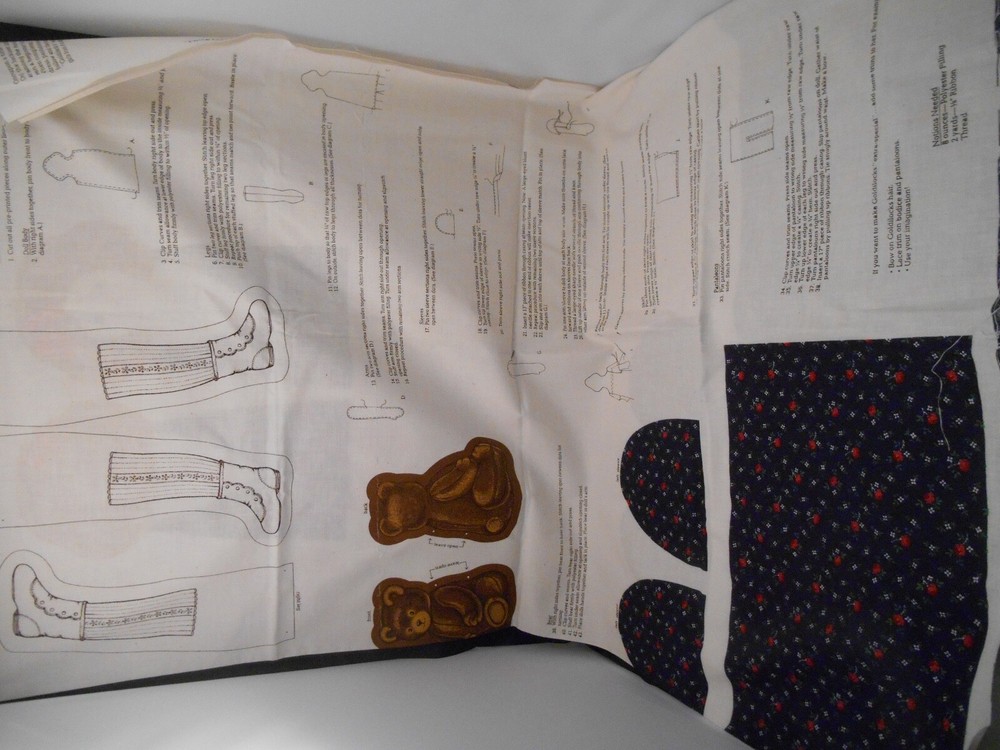 Goldilocks Once Upon a Time Fabric Pattern Panel Cut-out Doll Sew it Yourself