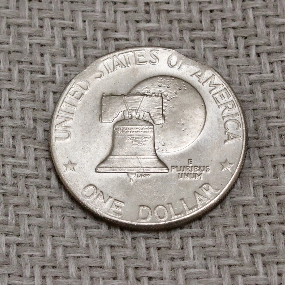 1976 D Eisenhower Bicentennial dollar MINT ERROR CLIP PLANCHET