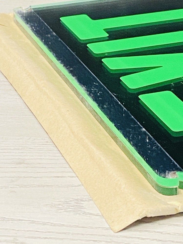 Vintage EXIT Sign Panel Green Acrylic Insert Arrow Emergency Light 6in NOS