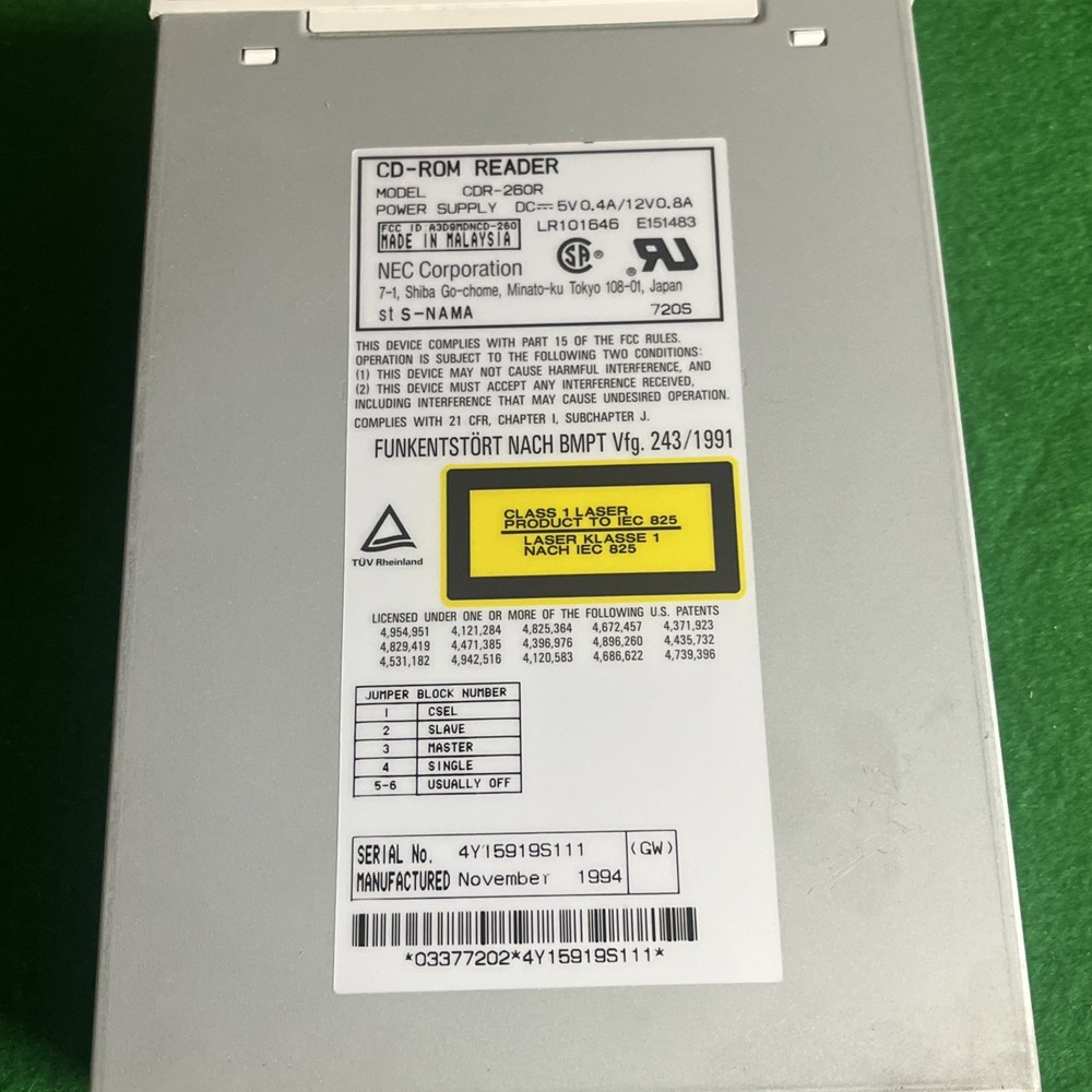 CD-ROM Drive NEC CDR-260  ** 8-bit IDE  Interface  **  vintage 1994 @4A