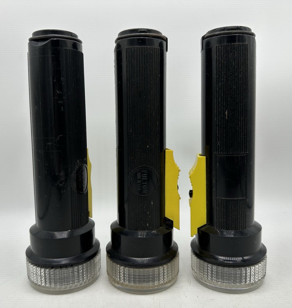 (3) Development workshop Inc Handheld Flashlight Plastic Black Yellow Military