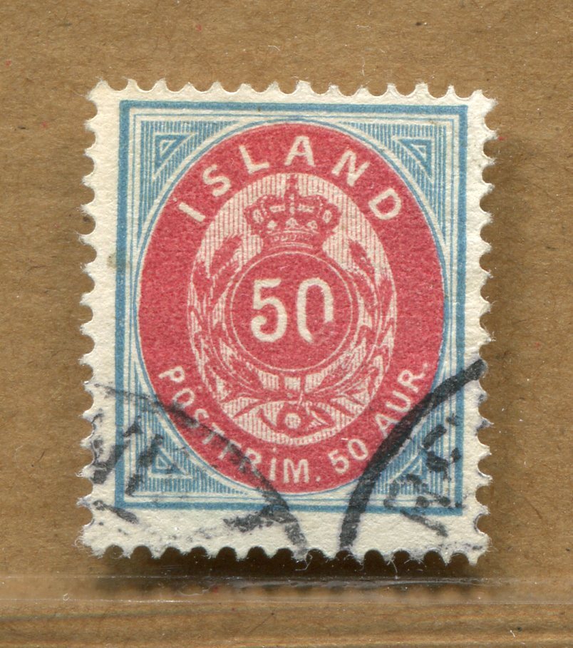 EFO open "0" Iceland Numerals Issue #19 nice used stamp