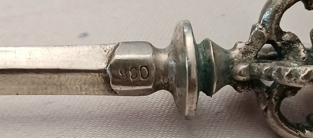 800 Silver Large Meat Skewer- 11 1/2"
