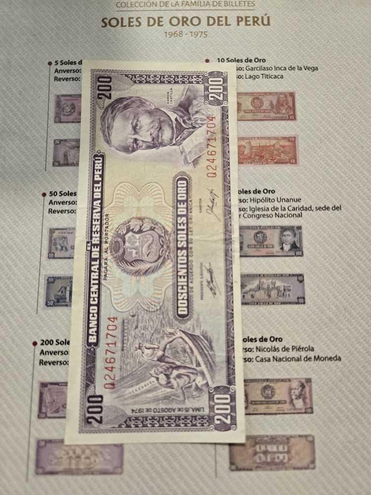 Complete Set Sol de Oro Peru Banknotes