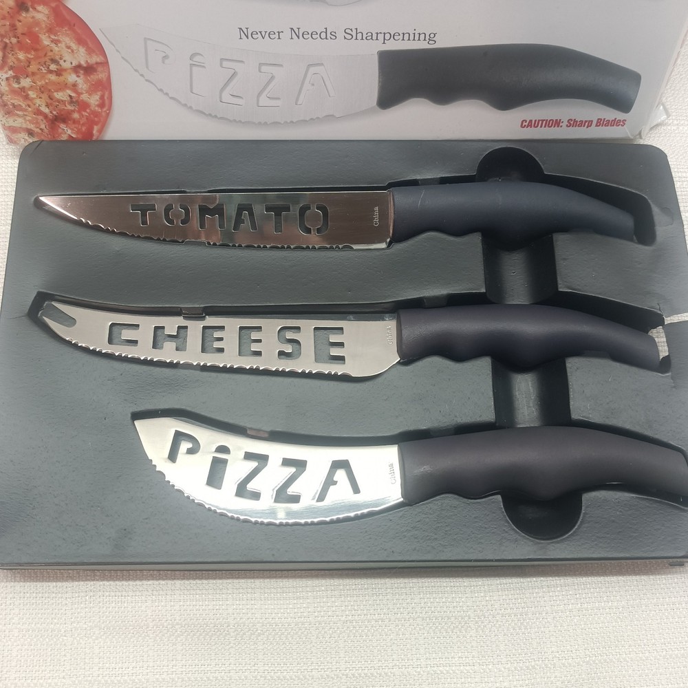 FOREVER SHARP 3 Piece Gourmet Knife Set-Tomato, Pizza, Cheese