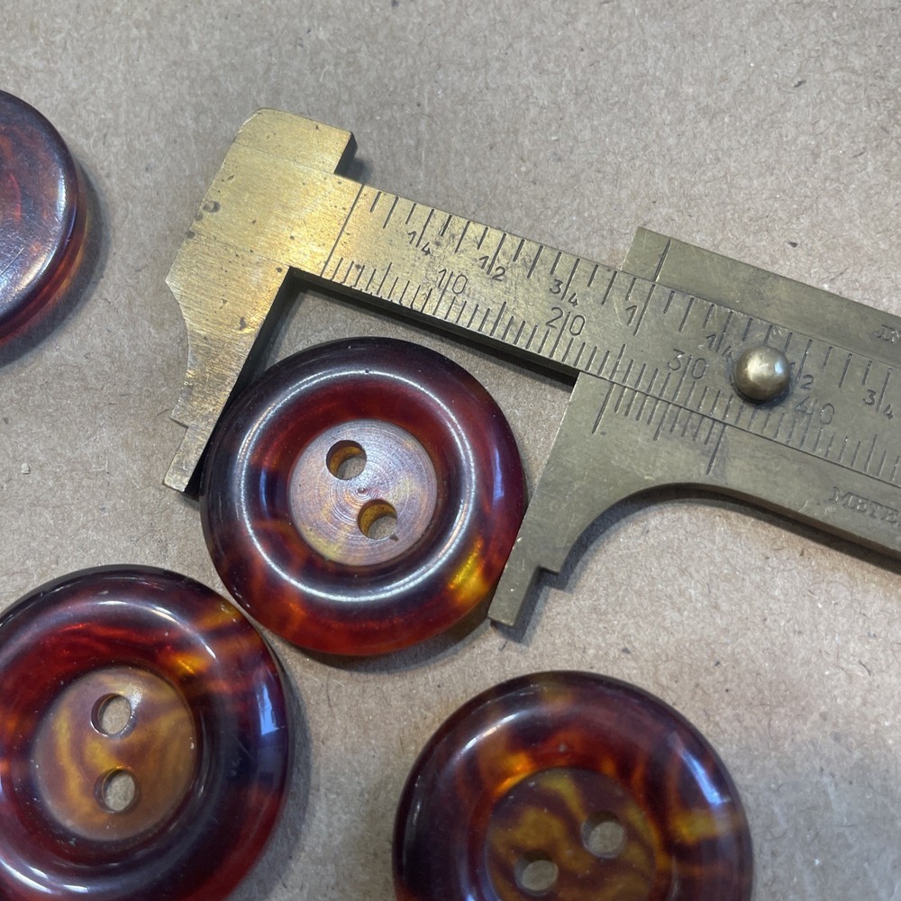 Brown Tortoise Shell Plastic Buttons 25mm & 28mm 2 Hole