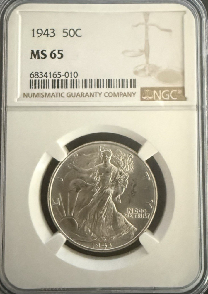 1943 Walking Liberty Half Dollar 50c MS65 NGC