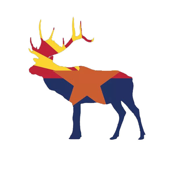 Arizona Deer Shaped Flag Sticker Decal