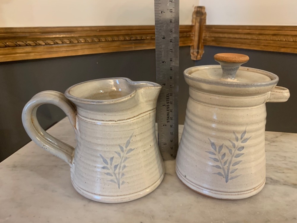 Studio Art Pottery Sugar and Creamer Set-Signed
