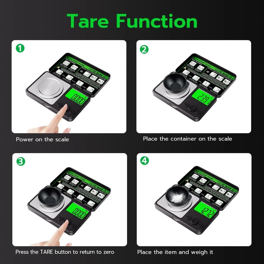 Digital Milligram Scale 50G X 0.001G, Mini Precision Scale Tare Weight Function