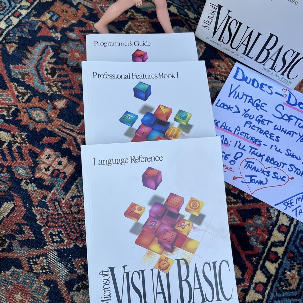 1994 Microsoft Visual Professional Edition + 3 Reference Manuals Lot Software