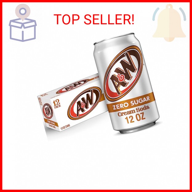 A&W Cream Soda Zero Sugar, 12 fl oz cans, 12 pack