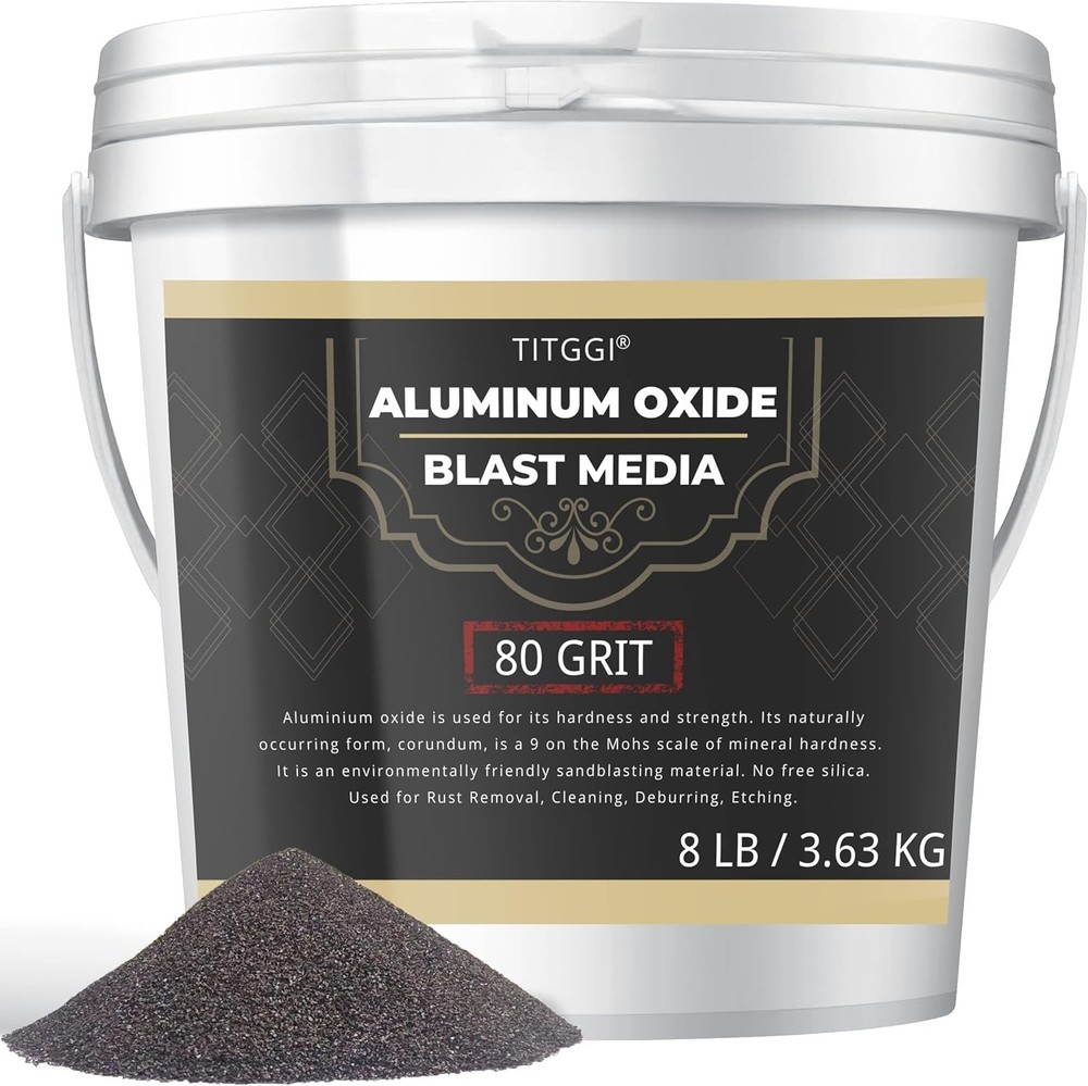 8 LBS Aluminum Oxide Blast Media - Durable 80 Grit Sand for Efficient Blasting