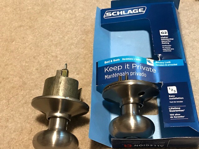 Schlage G2 non-locking Hall and closet handle Silver Color