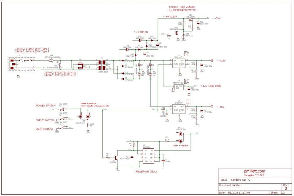 PCB Only - "DIY Sangaku" headphone amp / preamp using the Korg nutube