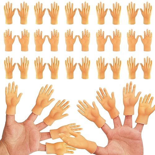 30 Pack Tiny Finger Hands,Flat Hand Style Mini Hand Puppet,Little Tiny Hand