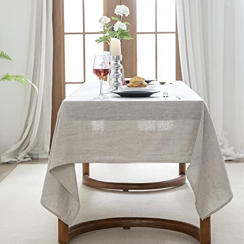 100% Pure Linen Rectangle Tablecloths 108" x 60" (Rectangular) Natural Linen