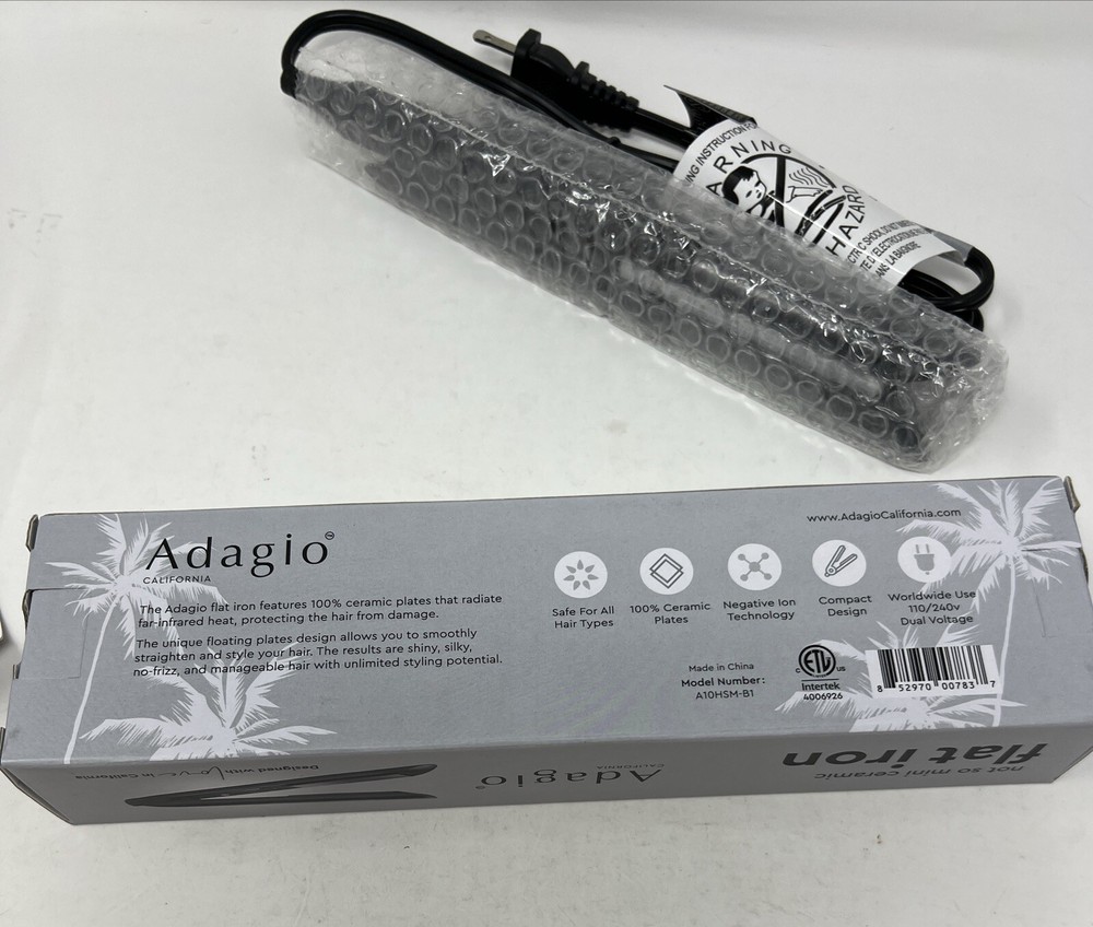 New Adagio Ceramic Not So Mini Ceramic Flat Iron X163