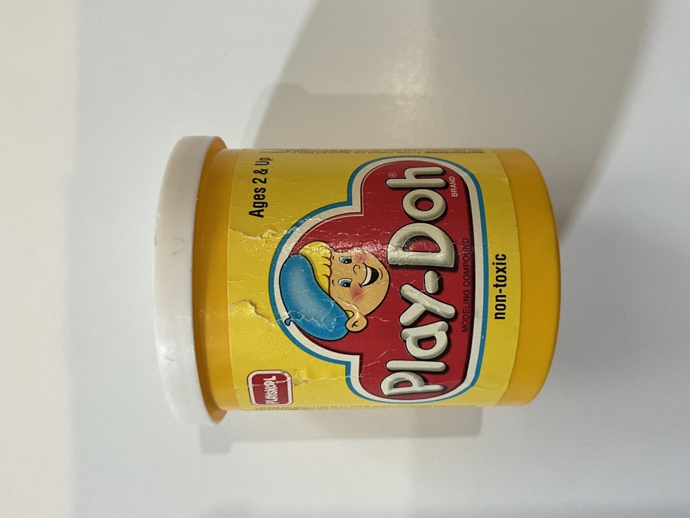 Vintage Play-Doh 1992 1993 Litte Boy With Blue Hat Empty Container Plastic