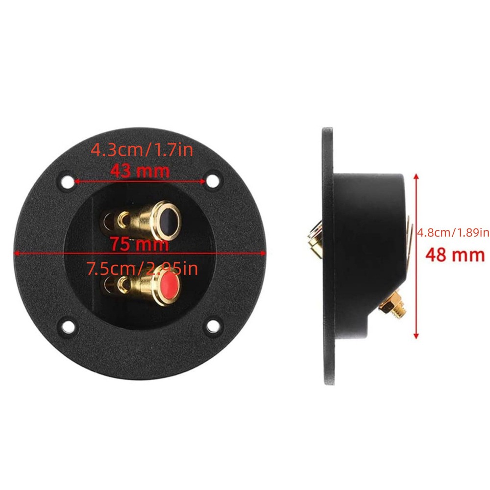 Round Spring Cup Terminal Connector for Speaker Box Subwoofer Enclosure 2-Way