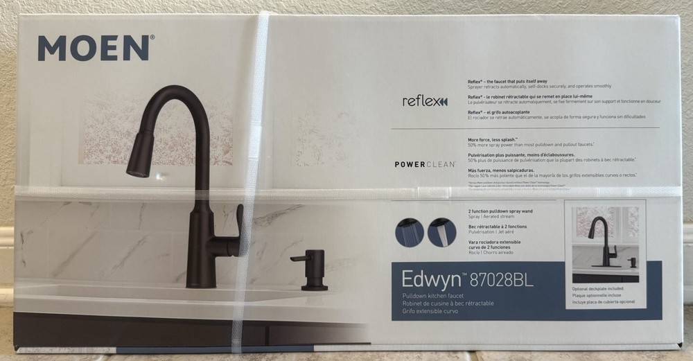 Moen Edwyn Matte Black Single Handle Pull-down Kitchen Faucet w/Sprayer Function