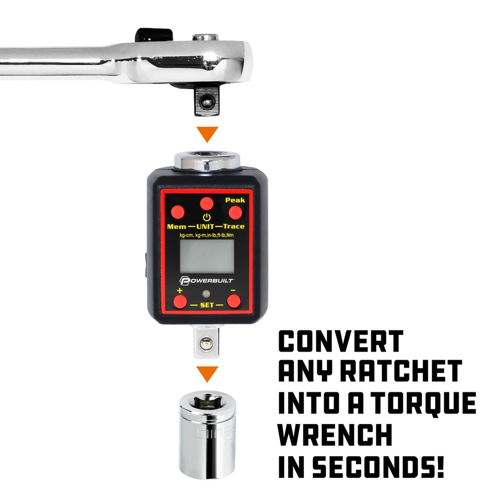 Powerbuilt 1/2 Inch Drive Digital Torque Socket Adapter - 940962