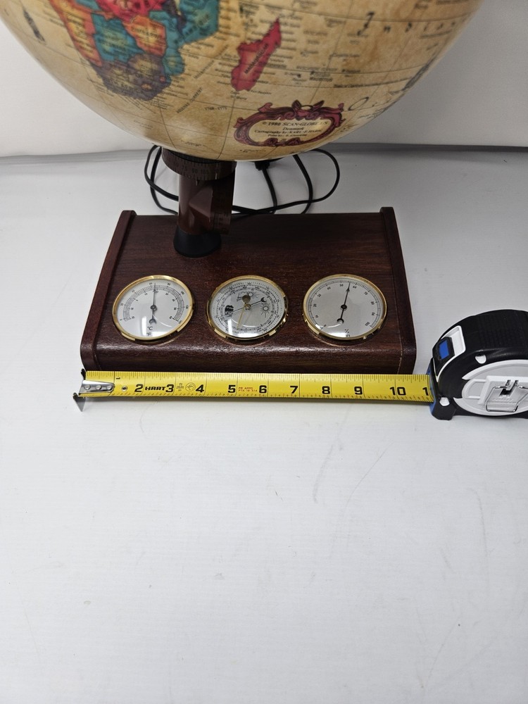 Vintage Scan Globe Denmark Illuminated Weather Globe Barometer Hygrometer