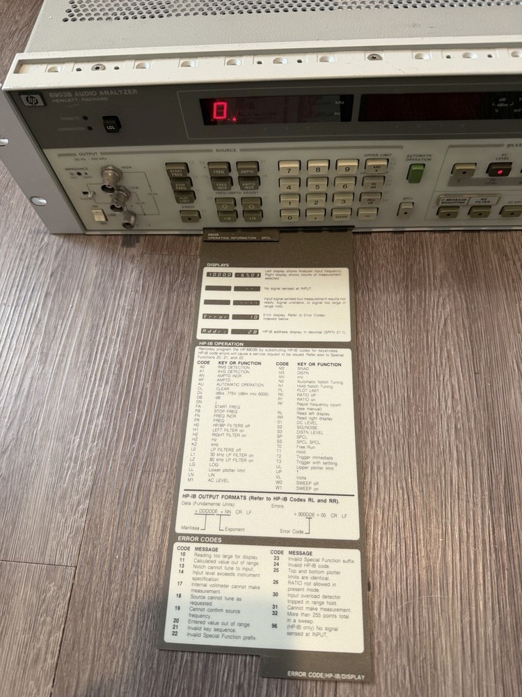 HP 8903B Audio Analyzer - Powers On but Untested