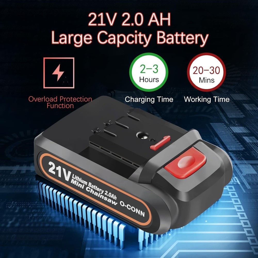 Portable 21V MAX Lithium Battery for Mini Chainsaw - Fast Charging & Reliable