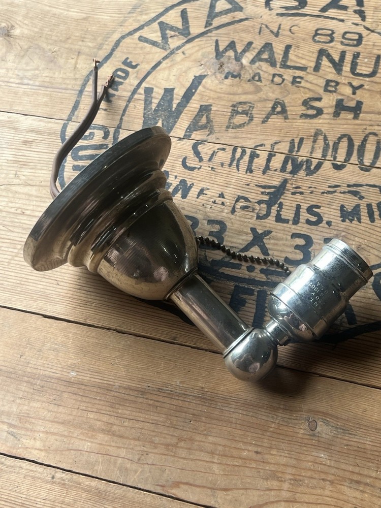 Antique Nickel Plated Wall Light Sconce Bryant Pull Switch Tassel Tip