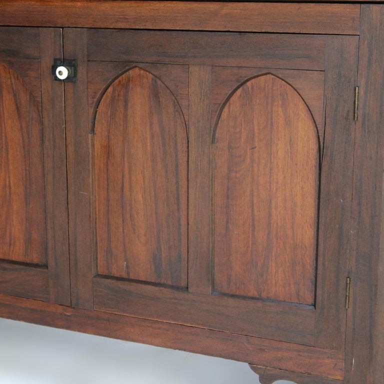 Antique Two-Piece Walnut Step Back Bookcase C1910