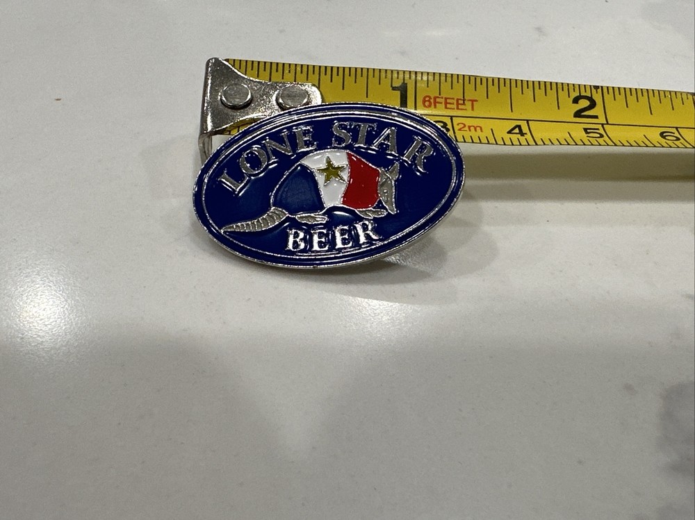 lone star beer armadillo hat pin texas embossed