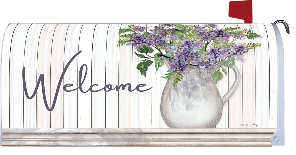 Lilac Pitcher Magnetic Mailbox Cover