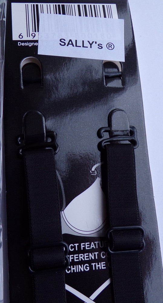 BLACK REPLACEMENT BRA STRAPS - ADJUSTABLE - 1.2CM (W) - Sally’s ®
