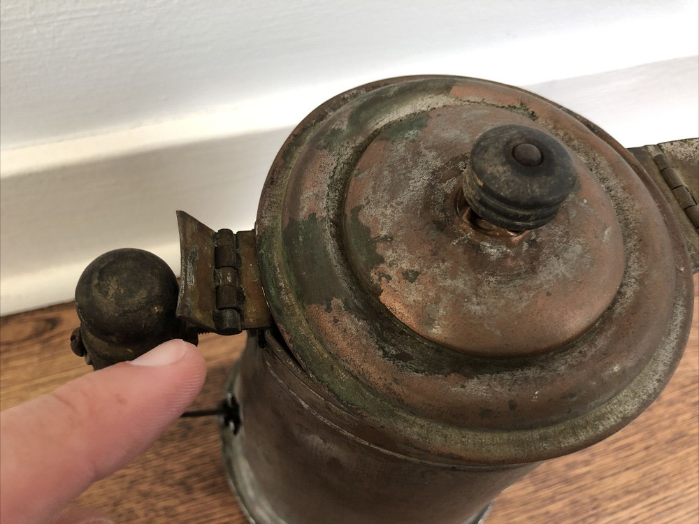 Vintage Copper Tea Coffee Pot Kettle Primitive For Display