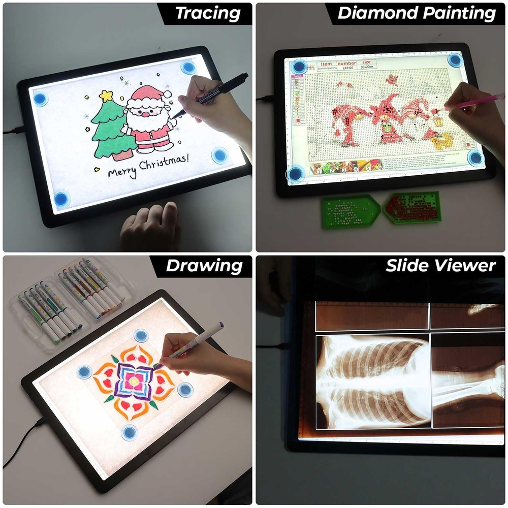 A4 LED Copy Board Tracing Light Pad Magnetic Adjustable Bright Drawing Table Pad